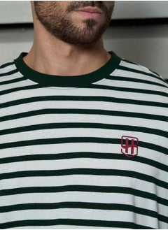 HIGH STAR Striped Relaxed Fit Round Neck T-Shirt by Styli  - Image 5