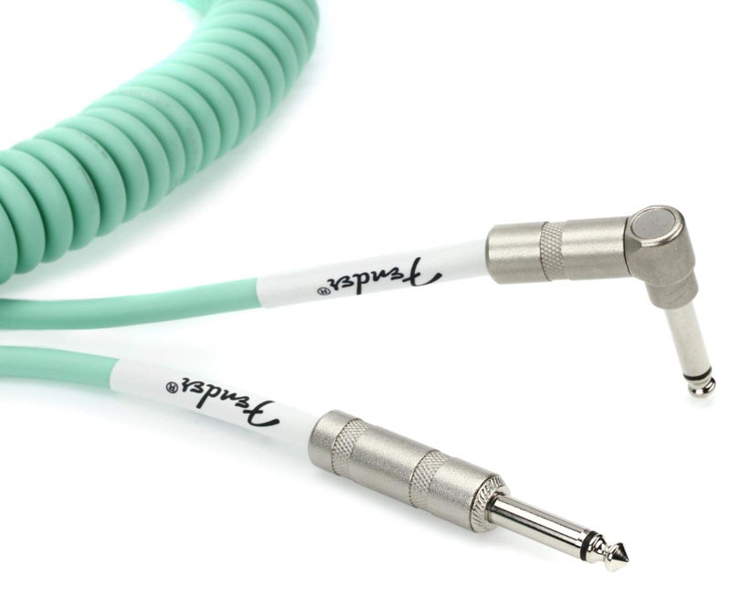 Fender Instrument Cable Original Series Coiled Straight-Angle 30Ft Surf Green 990823007 - Image 3