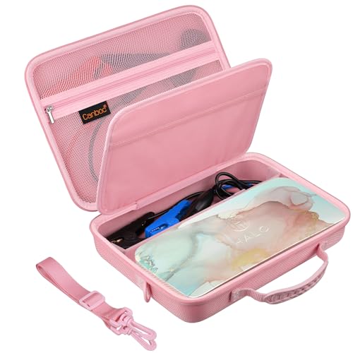 Canboc Case for Halo Bolt Ultimate 20 30 Halo Bolt Ultimate 55500 Halo Bolt Air 1750 Portable Vehicle Jump Starter Mesh Pocket fit Jump Cable AC Outlet Charger with Shoulder Strap Pink - Image 1