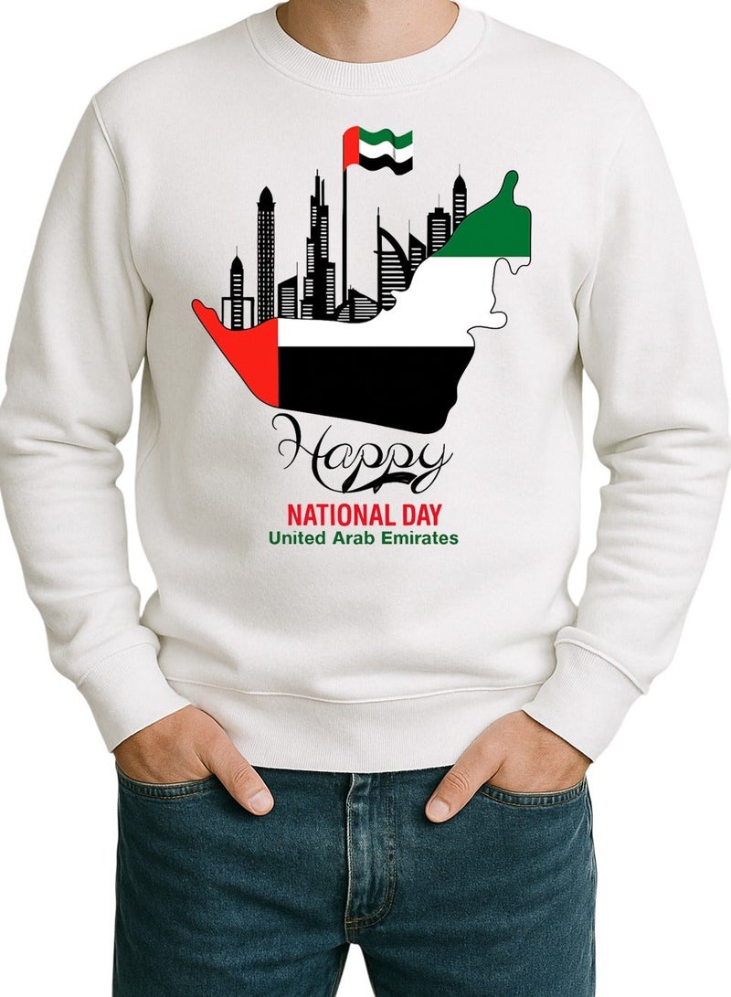 UAE Skyline Map Sweatshirt – Happy National Day Design | Unisex Emirati Celebration Pullover - Image 1