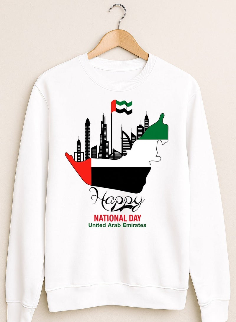 UAE Skyline Map Sweatshirt – Happy National Day Design | Unisex Emirati Celebration Pullover - Image 2