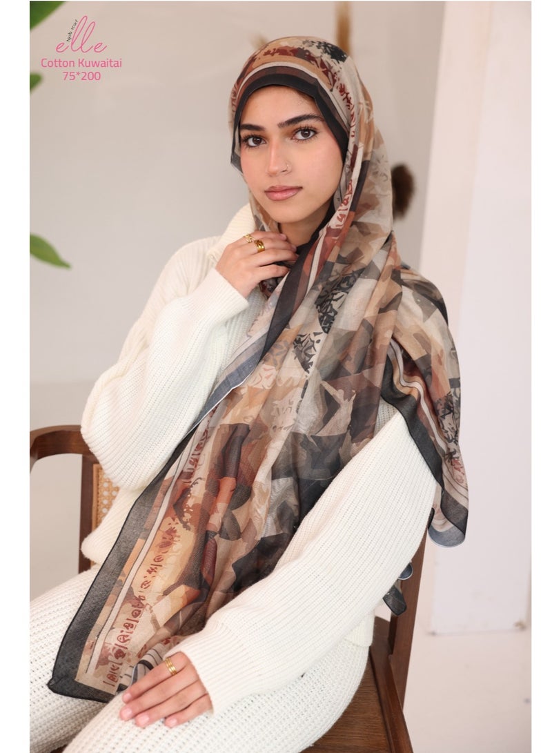 Luxury Veil Cotton Islamic Hijab for Women for Occasions and Regular Days - Size (200cm x 75cm)