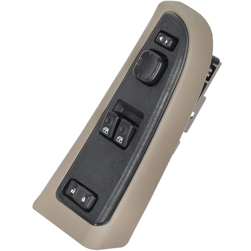 ASOPARTS 15883318 Front Driver Side Door Lock and Power Window Switch & Tan Bezel Assembly Fit for 2003-2007 Chevy Silverado, 2003-2007 GMC Sierra, 920-023 Replaces DWS-226 - Image 1