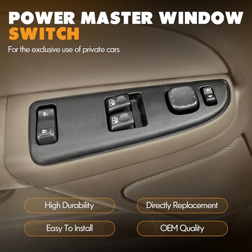 ASOPARTS 15883318 Front Driver Side Door Lock and Power Window Switch & Tan Bezel Assembly Fit for 2003-2007 Chevy Silverado, 2003-2007 GMC Sierra, 920-023 Replaces DWS-226 - Image 3