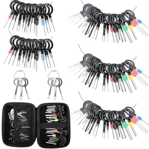 STHIRA® 80Pcs Terminal Removal Tool Kit, Full Size Metal Pin & Blade Extractors with Durable Bag, Universal Connector Pin Removal Tool, Reusable Car Repair Tools for Cars, Motorcycles & Appliances - Image 1