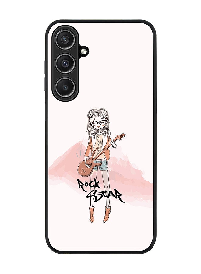 Stylizedd Rugged Black Edge case for Samsung Galaxy S23 FE, Custom Slim fit Flexible Anti Drop Thin Phone Case Cover - Rockstar Girl - Image 1