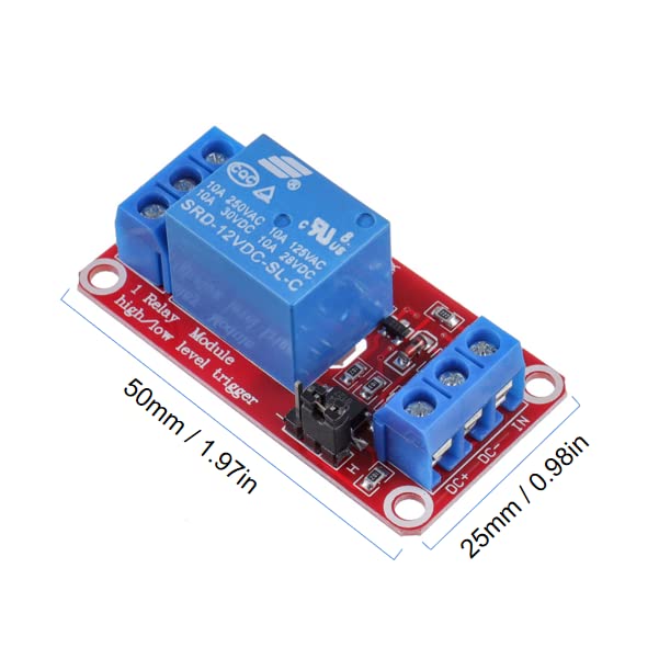 HUAREW 1-Channel 12V Relay Module with optocoupler Isolation Supports high and Low Level triggering (Pack of 10) - Image 2