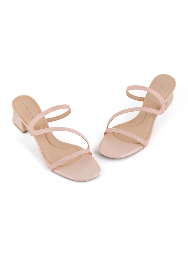 Vincci Women Multi Strap Mid Heel Sandals