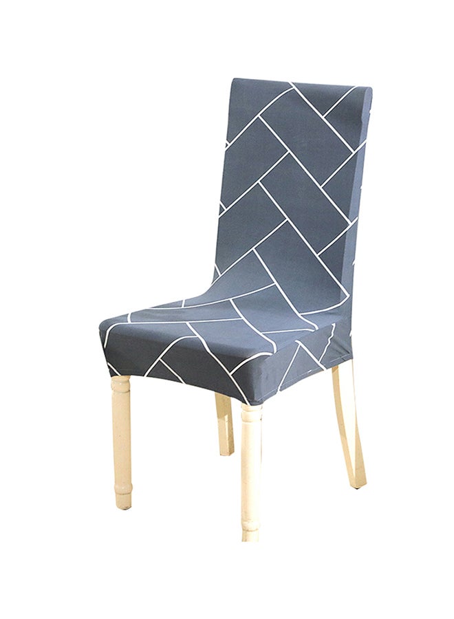 Print Pattern Long Skirt Chair Covers Grey 38x46cm 
