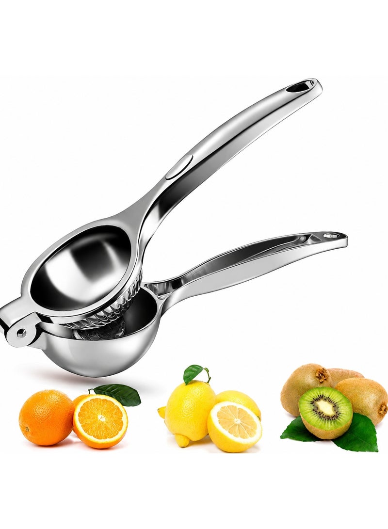 Manual stainless steel citrus juicer, small heavy-duty lemon and orange squeezer, practical design with comfortable handle, 20 cm size - Image 1