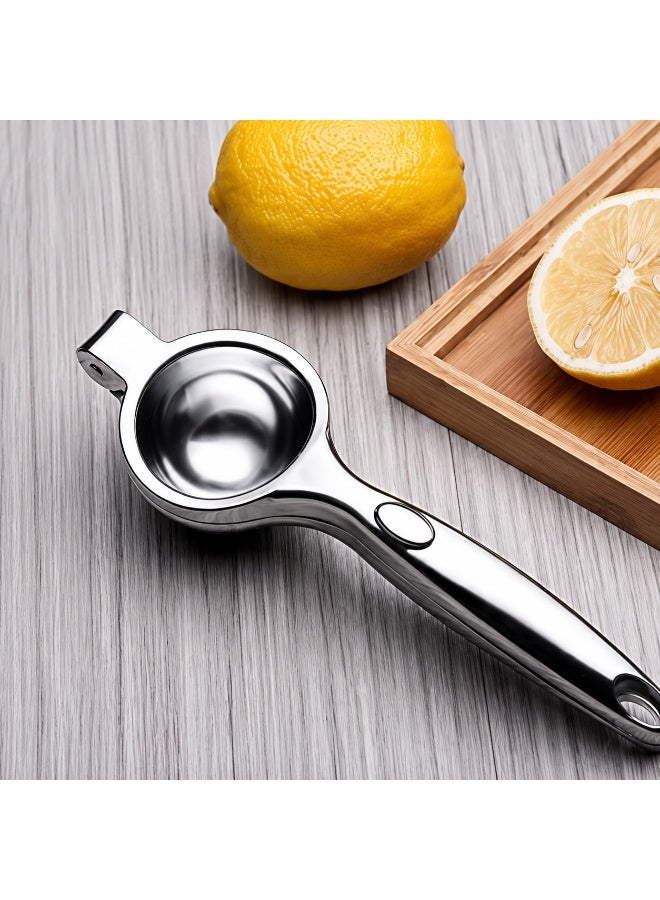 Manual stainless steel citrus juicer, small heavy-duty lemon and orange squeezer, practical design with comfortable handle, 20 cm size - Image 2