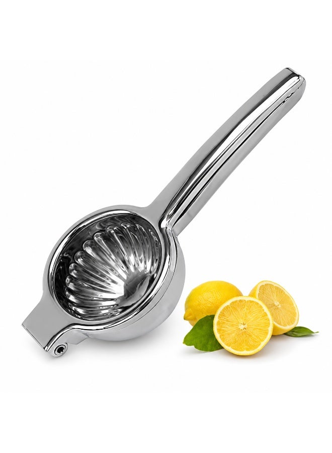 Manual stainless steel citrus juicer, small heavy-duty lemon and orange squeezer, practical design with comfortable handle, 20 cm size - Image 3