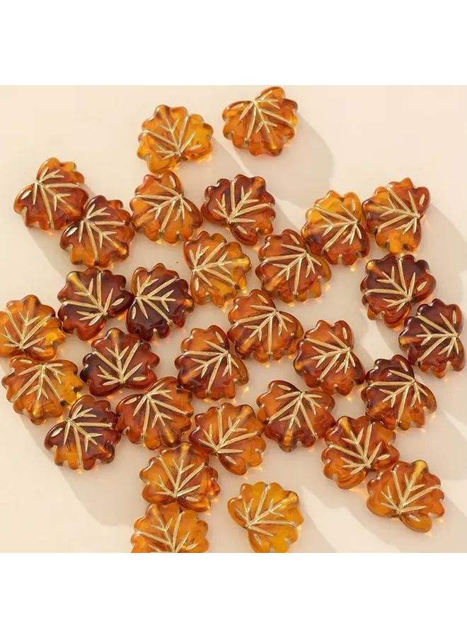 Coffee Brown Maple Leaf Beads DIY Vintage Tree Leaves For Necklace Bracelet Craft - Image 5