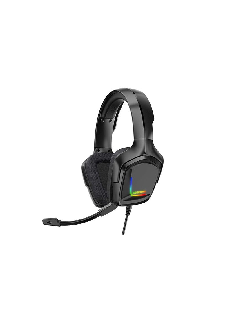 Phone Planet Gaming Headphone with Line,K20 RGB Camo Headphone Gaming Headset with Microphone LED Light Realistic Stereo Sound Computer Gamer Earphone Black - Image 3