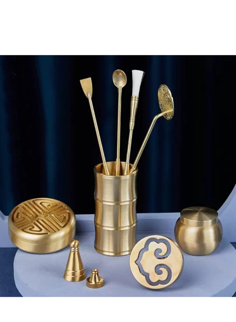 11 Pcs Brass Incense Making Kit Incense Press Mold Tool Kit Incense Ash Press Kit Incense Cone Mold Kit Incense Powder Burner Kit for DIY Fragrance Accessories  - Image 4