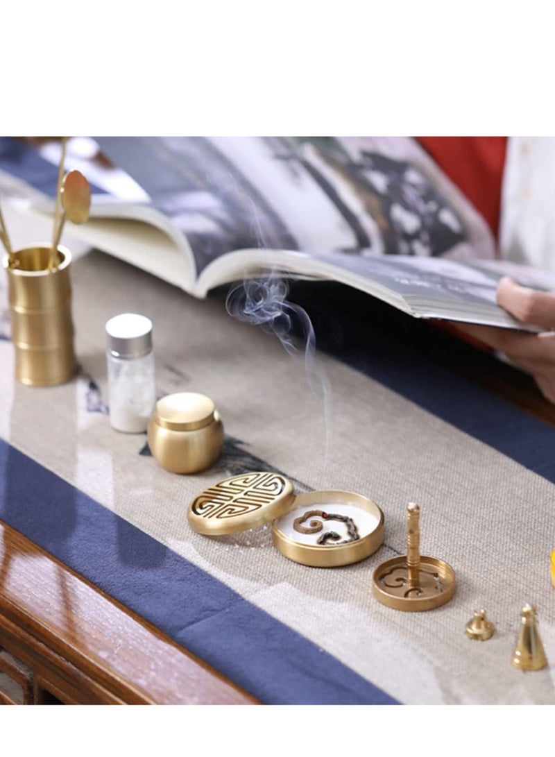 11 Pcs Brass Incense Making Kit Incense Press Mold Tool Kit Incense Ash Press Kit Incense Cone Mold Kit Incense Powder Burner Kit for DIY Fragrance Accessories  - Image 2