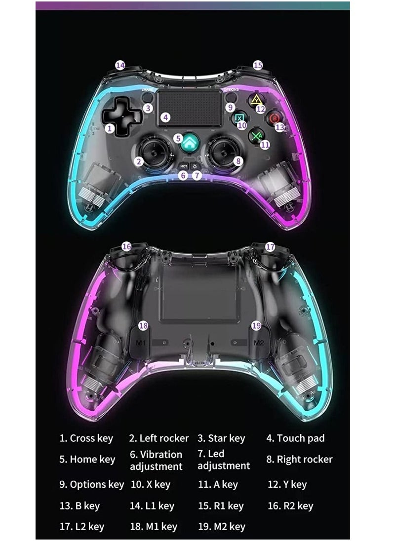 Generic - DMG Wireless Controller, 6-Axis Gyro Wireless Gamepad Controller, RGB Breathing Light, Asymmetric Vibration Motor, Stereo Headset Jack Wireless Game Controller, Compatible with Switch, PC, PS4, etc - Image 1