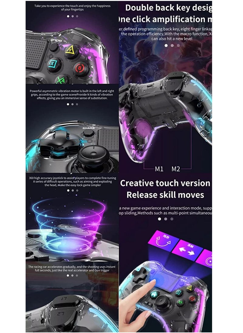 Generic - DMG Wireless Controller, 6-Axis Gyro Wireless Gamepad Controller, RGB Breathing Light, Asymmetric Vibration Motor, Stereo Headset Jack Wireless Game Controller, Compatible with Switch, PC, PS4, etc - Image 1
