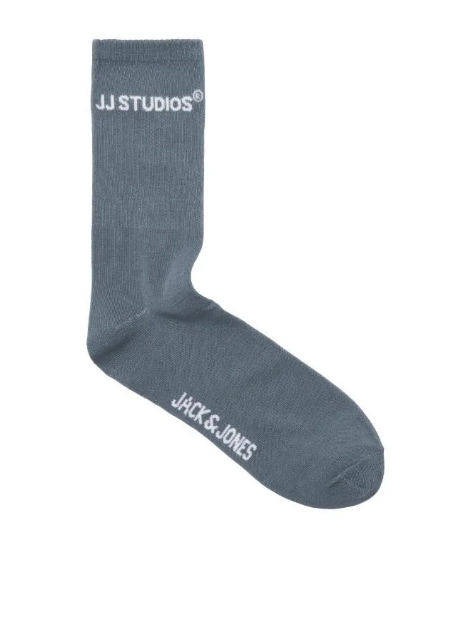 JACK & JONES White Pack:Blue mirage - Dusty olive 3 Pack Of Crew Socks for Men | Best Price UAE