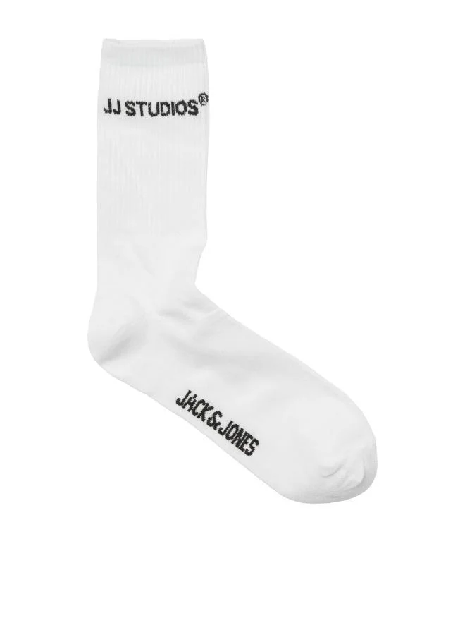 JACK & JONES White Pack:Blue mirage - Dusty olive 3 Pack Of Crew Socks for Men | Best Price UAE