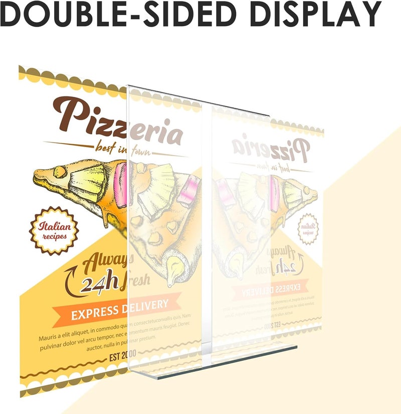 TPGP Grapelet 6 Pack A5 Clear Acrylic Sign Holder Display Stand - Ideal for Wedding Table Numbers and Menu Holders - Image 4