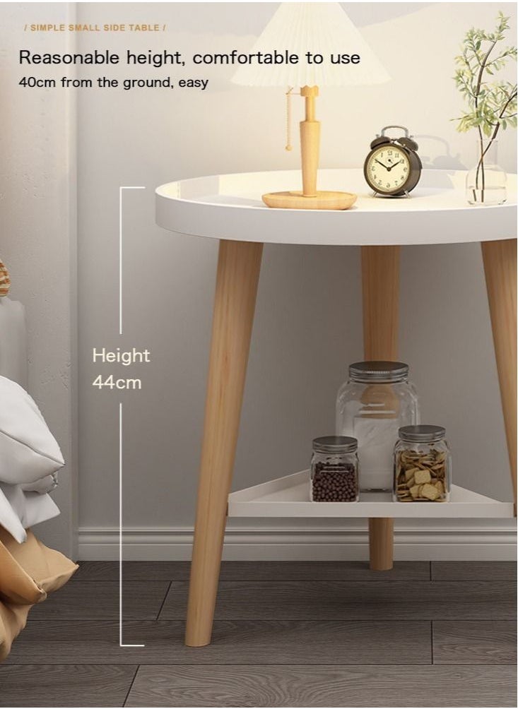 XiuWoo - Simple Nordic Style Double-layer Large-capacity Storage Bedside Coffee Table for Home End Table - Image 1