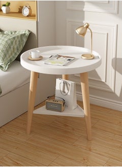 Simple Nordic Style Double-layer Large-capacity Storage Bedside Coffee Table for Home End Table