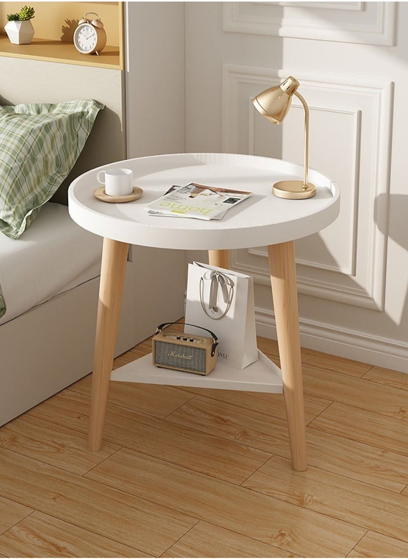 XiuWoo - Simple Nordic Style Double-layer Large-capacity Storage Bedside Coffee Table for Home End Table - Image 1