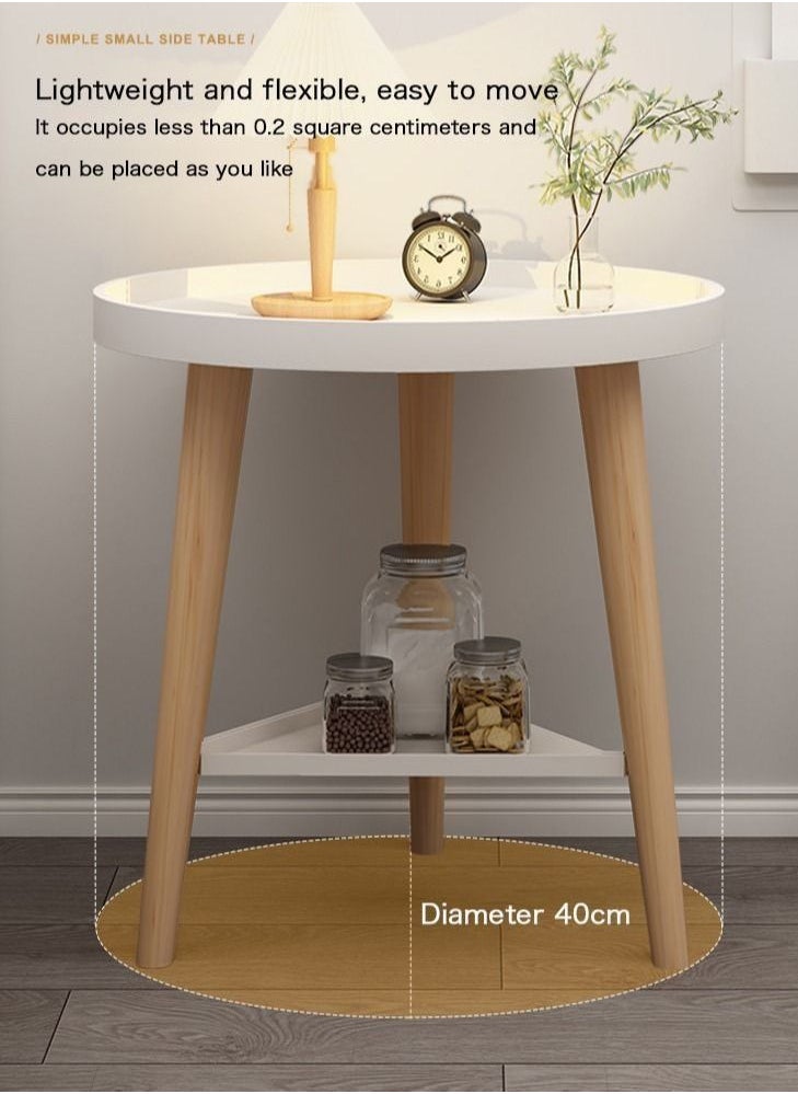 XiuWoo - Simple Nordic Style Double-layer Large-capacity Storage Bedside Coffee Table for Home End Table - Image 1