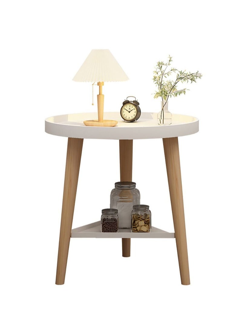 XiuWoo - Simple Nordic Style Double-layer Large-capacity Storage Bedside Coffee Table for Home End Table - Image 1