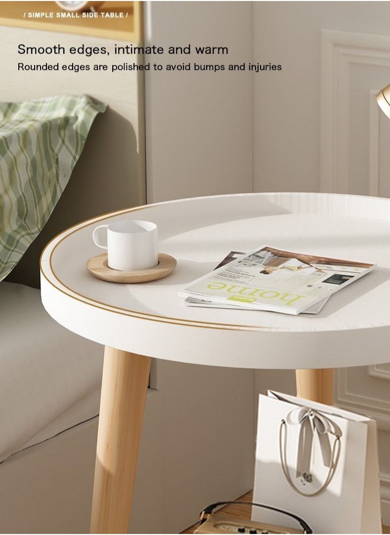XiuWoo - Simple Nordic Style Double-layer Large-capacity Storage Bedside Coffee Table for Home End Table - Image 1