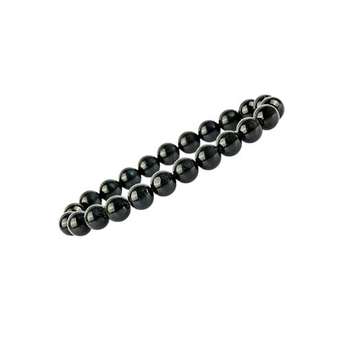 GEMSMANTRA Black Obsidian Crystal Bracelet | Lab Certified 8mm Round Cut Beads | Unisex Healing Bracelet for Men & Women | Enhances Protection, Intuition & Transformation - Image 2