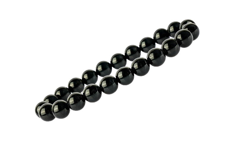 GEMSMANTRA Black Obsidian Crystal Bracelet | Lab Certified 8mm Round Cut Beads | Unisex Healing Bracelet for Men & Women | Enhances Protection, Intuition & Transformation - Image 1