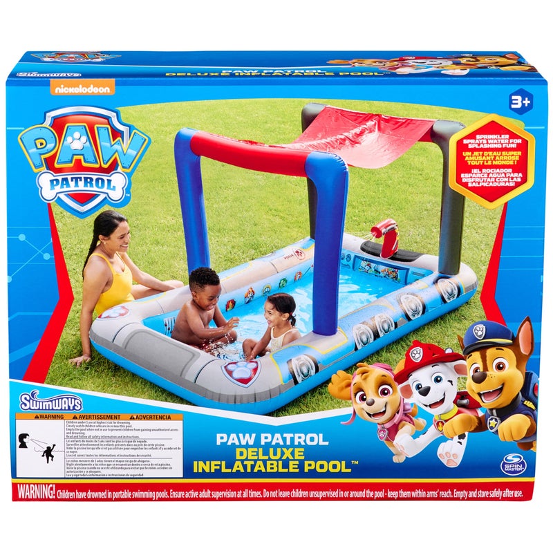 SwimWays Paw Patrol Deluxe Inflatable Pool Above Ground Pool with Canopy and Fast Inflation for Kids Aged 3 Up - Image 2