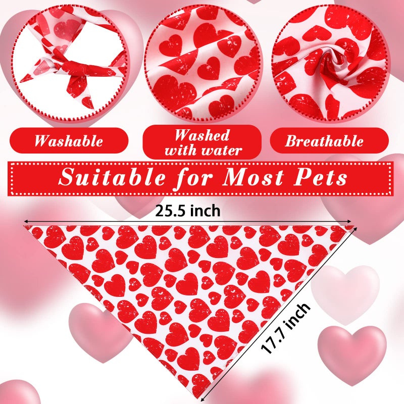 LEIFIDE Valentine's Day Dog Chew Toys Bandana Set 4 Pack Valentines Day Rose Dog Toy Squeaky Plush Toy Heart Shaped Dog Rope Toy Dog Cotton Pet Rope Toys for Small Medium Large Dogs Pet Supplies - Image 5