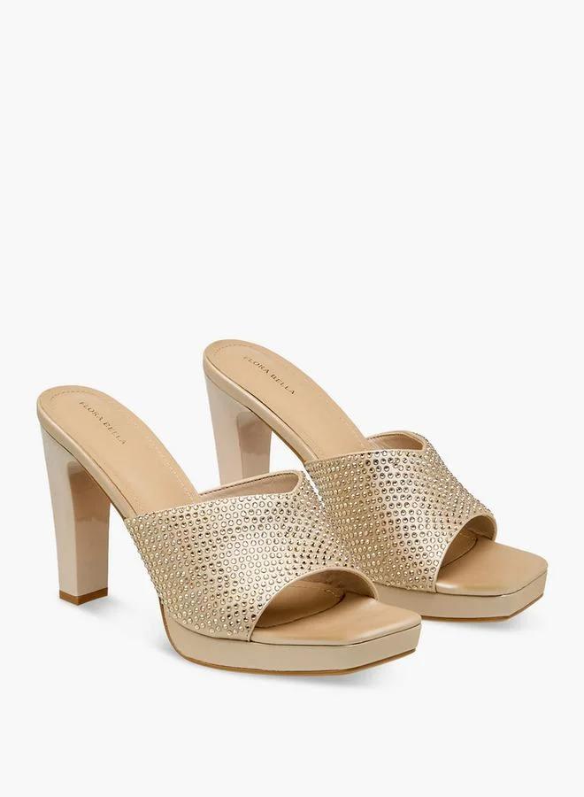 Flora Bella Women Block Heel Slide Sandals