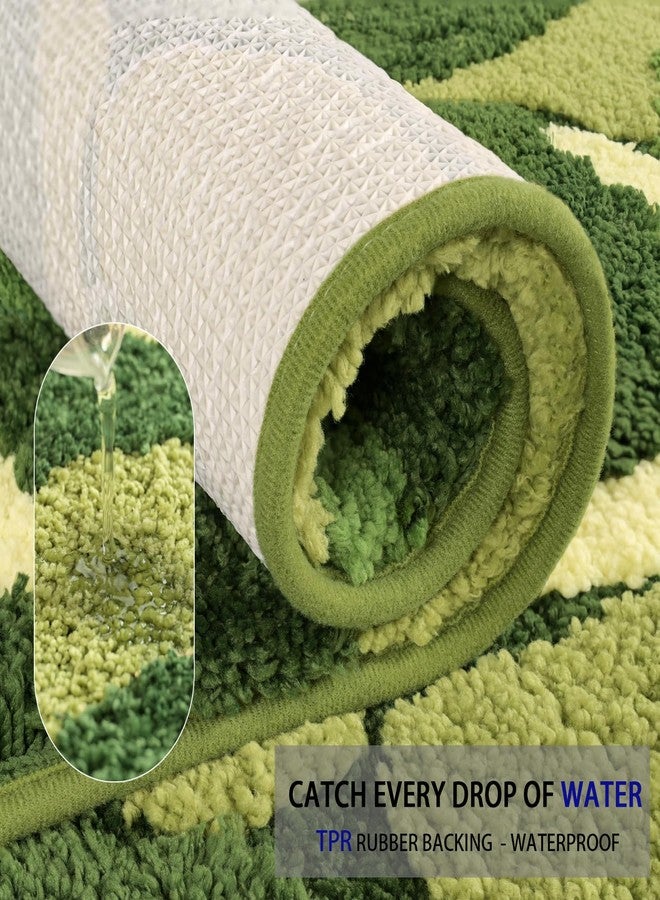 Anybar Green Moss Rug Bathroom Decor, Cute Fun Long Runner Bath Mat Microfiber Non Slip, Absorbent Washable Extra Thick Soft Large Bathroom Rugs for Floor,Shower (20x48 inch) - Image 5