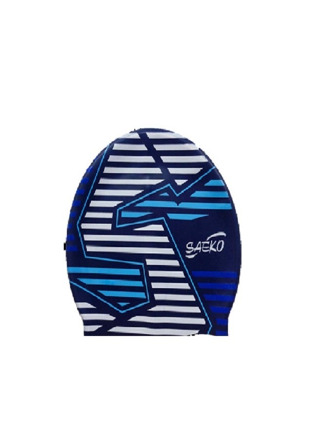 Saeko Stripes Silicon Swimming Cap, Unisex Adult (Blue) - Image 1