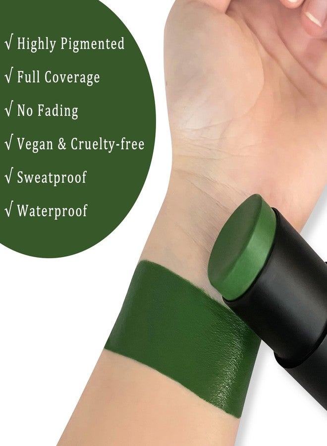 Wismee Green Face Paint Stick,Hunting Camo Body Paint Stick Cream Gamora Witch Face Paint,Waterproof Sweatproof Green Eye Black for Sports,Halloween SFX Cosplay Makeup - Image 2