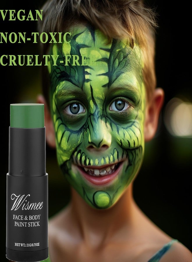 Wismee Green Face Paint Stick,Hunting Camo Body Paint Stick Cream Gamora Witch Face Paint,Waterproof Sweatproof Green Eye Black for Sports,Halloween SFX Cosplay Makeup - Image 4
