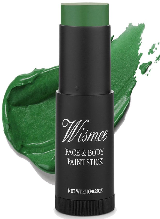 Wismee Green Face Paint Stick,Hunting Camo Body Paint Stick Cream Gamora Witch Face Paint,Waterproof Sweatproof Green Eye Black for Sports,Halloween SFX Cosplay Makeup - Image 1