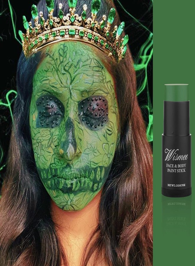 Wismee Green Face Paint Stick,Hunting Camo Body Paint Stick Cream Gamora Witch Face Paint,Waterproof Sweatproof Green Eye Black for Sports,Halloween SFX Cosplay Makeup - Image 3