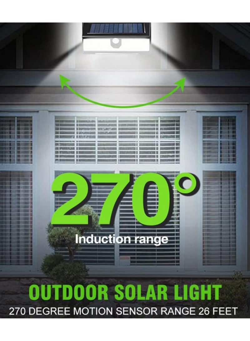 Solar Lights with 270° Wide Angle, Solar Motion Sensor Outdoor Security Lights 4 White Lighting Modes, IP65 Waterproof 190 LED Wall Light 2 Pack for Garden, Yard, Front Door, Garage - Image 3