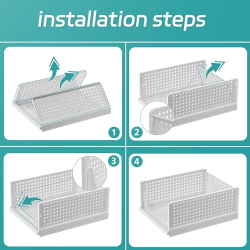 VERAT 2 Peices Clothes Organizer For Wardrobe Cupboard Organizer For Clothes Foldable And Stackable Closet Organizer Drawer Organizer For Clothes (Pack Of 2 White Small) - Image 3