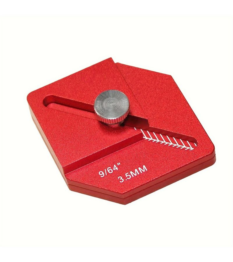 3 16 Inch And 9 64 Inch Offset Thickness Plate Woodworking Marking Tools Red Aluminum Finishes High Precision Adjustable Distance Measuring Tools - Image 5