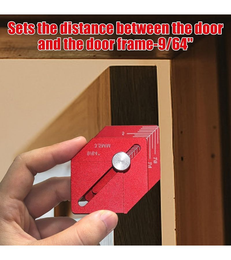 3 16 Inch And 9 64 Inch Offset Thickness Plate Woodworking Marking Tools Red Aluminum Finishes High Precision Adjustable Distance Measuring Tools - Image 3