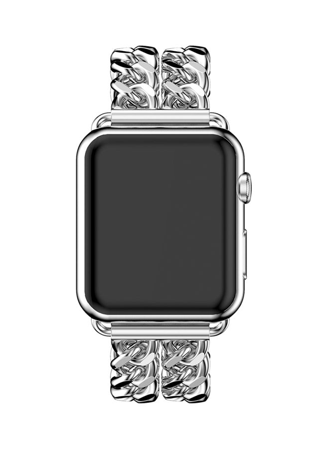 ISank Flexible Chain Replacement Strap For Apple Watch Series 3/2/1 Silver - Image 4