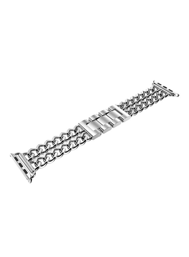 ISank Flexible Chain Replacement Strap For Apple Watch Series 3/2/1 Silver - Image 1