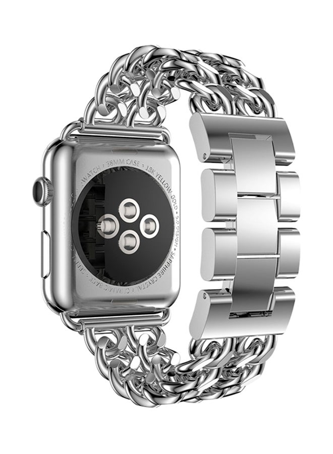 ISank Flexible Chain Replacement Strap For Apple Watch Series 3/2/1 Silver - Image 2
