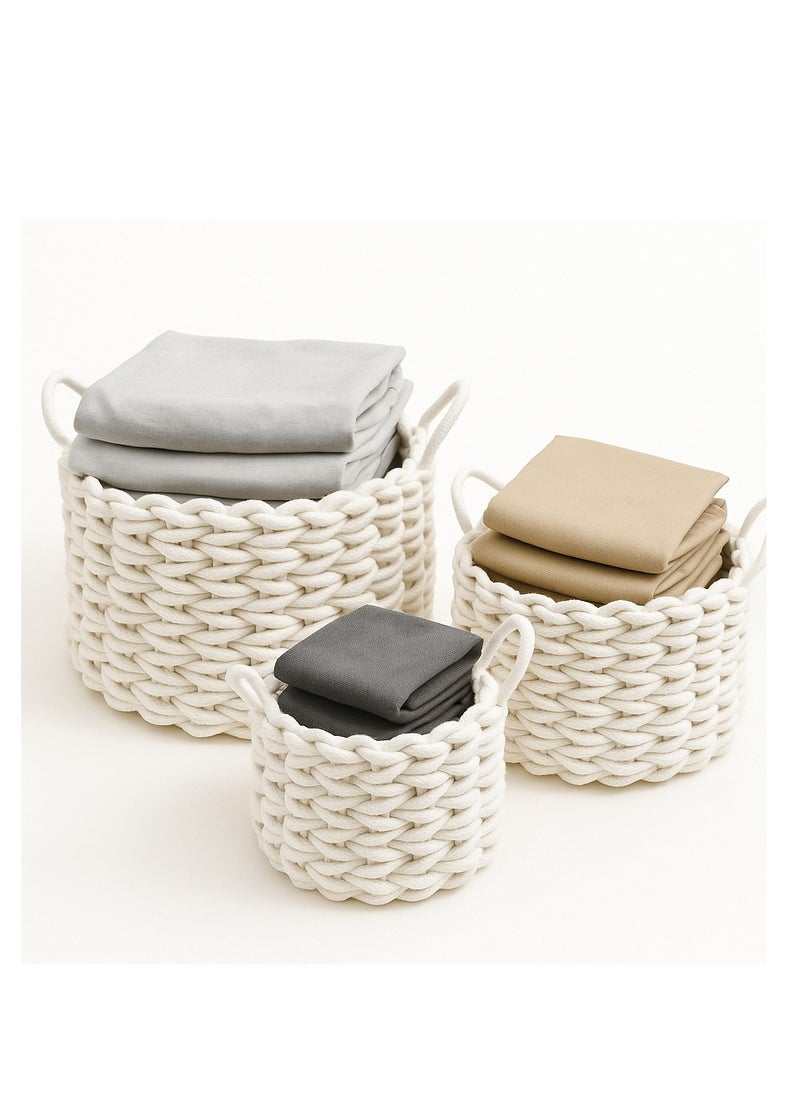 Generic Cotton Rope Organizer Bins – Baby Room & Living Room Storage, Organizers with Handles, Eco‑Friendly, Hand Washable  - Image 1